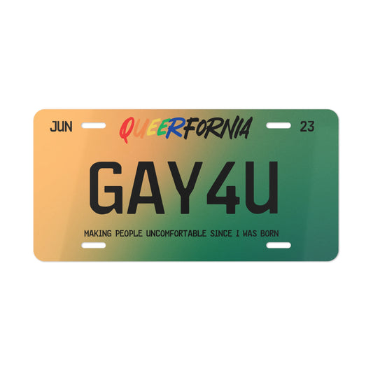 Gay4U Vanity License Plate with Sassy Slogan