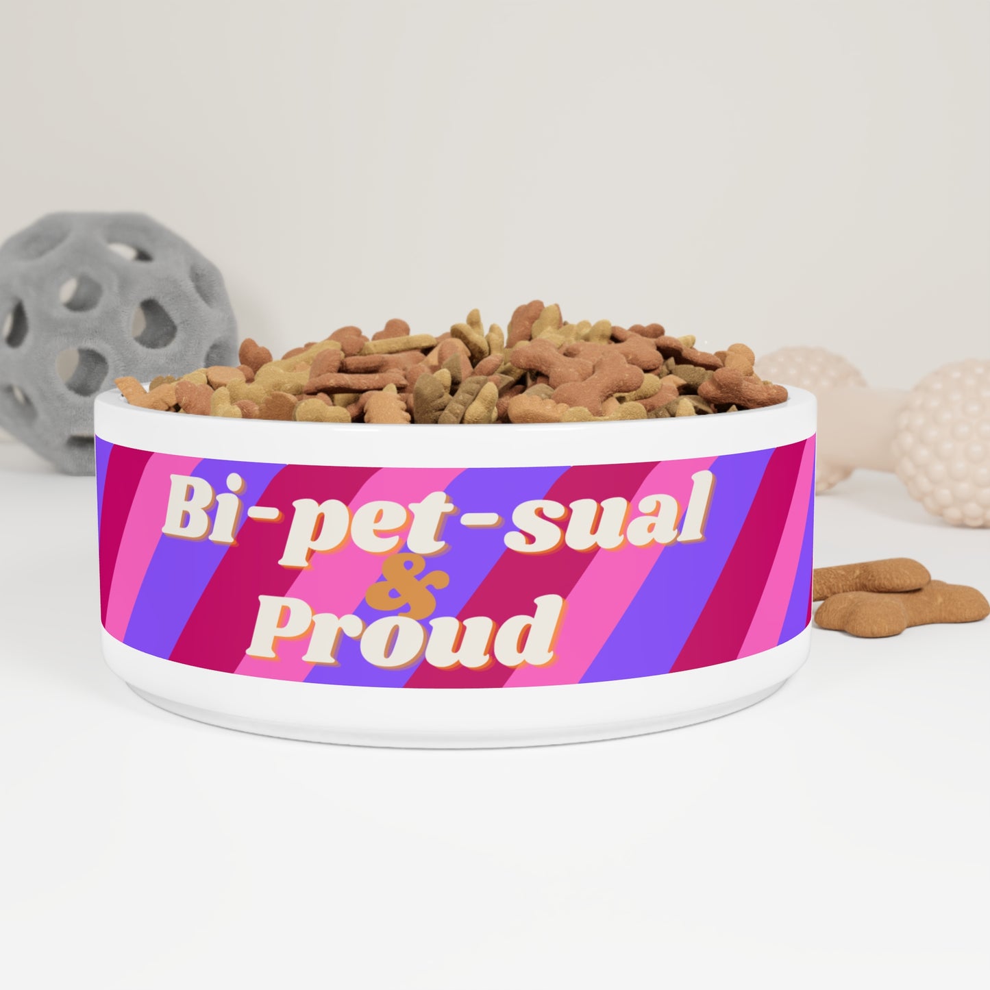 Bi-Pet-Sual and Proud  Humorous and Pun filled Dog Bowl