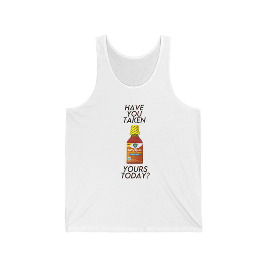 Have You Taken Yours Today? Dick's GayQuil Funny Parody Unisex Jersey Tank Top