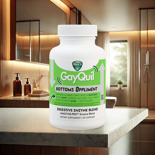 GayQuil Bottoms Uppliment: Digestive Ease for the Confident Bottom - Digestive Enzyme Blend Supplement (60 Capsules)