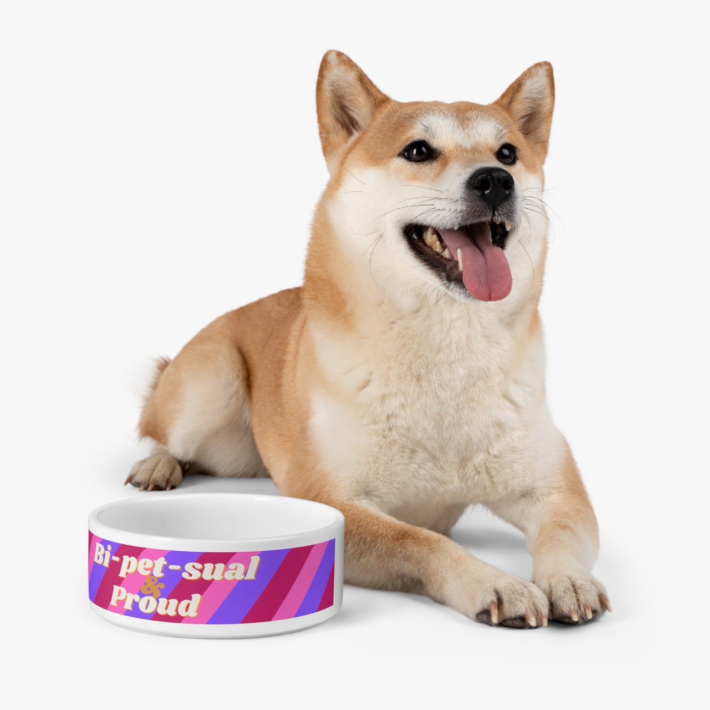 Bi-Pet-Sual and Proud  Humorous and Pun filled Dog Bowl