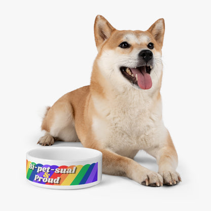 Bi-Pet-Sual and Proud  Humorous and Pun filled Dog Bowl Bisexual Merchandise