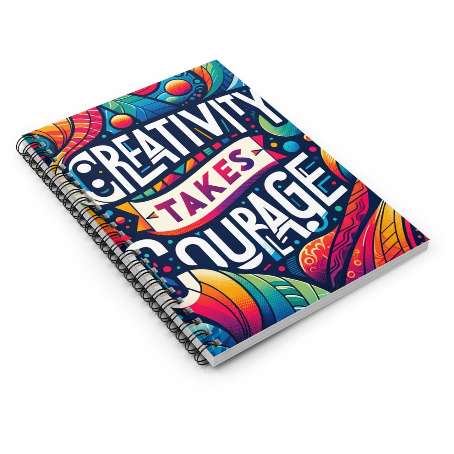 Creativity Takes Courage Notebook | Bold & Legible Typography | Abstract Artistic Cover | 118 Ruled Pages | Creative Journal