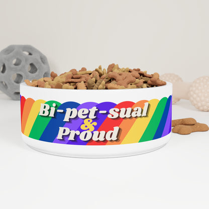 Bi-Pet-Sual and Proud  Humorous and Pun filled Dog Bowl Bisexual Merchandise